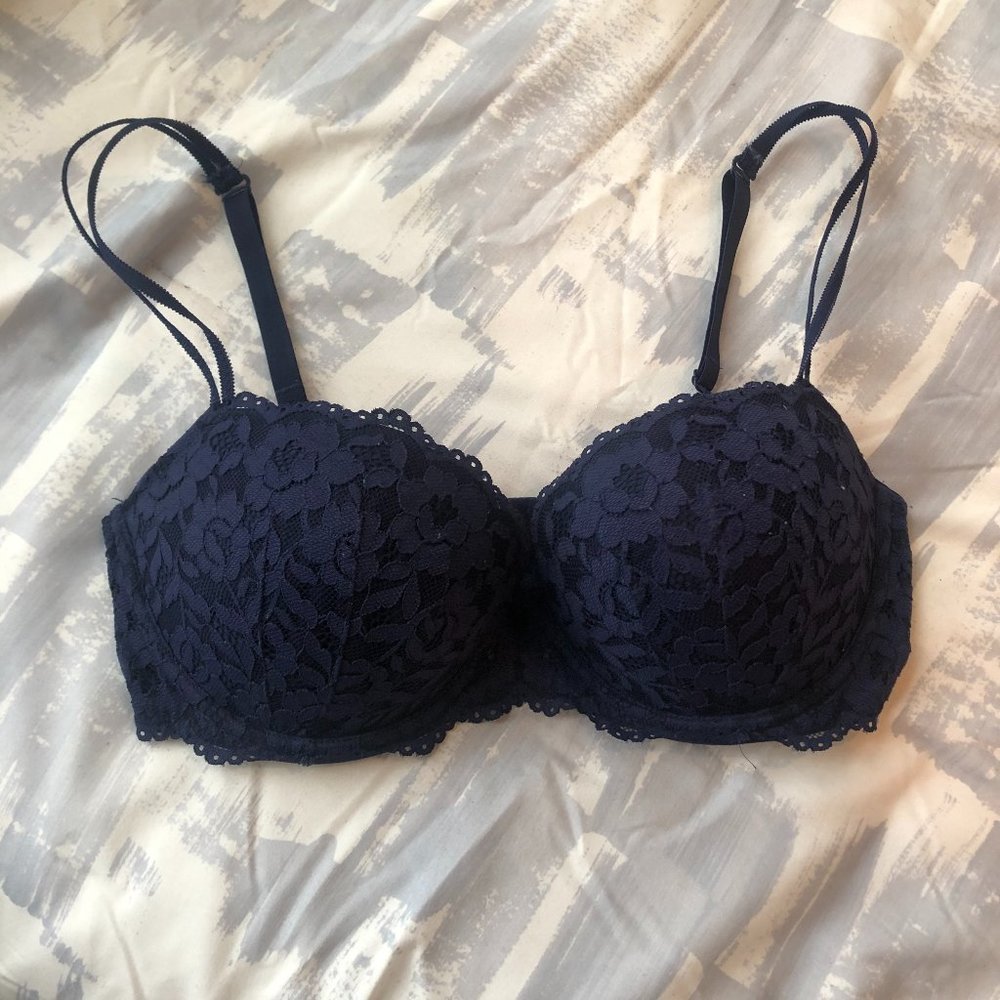 PINK by Victoria’s Secret Navy Lace Push Up Bra
